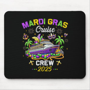 Mardi Gras Cruise 2025 Vintage Family Matching Tri Mouse Mat