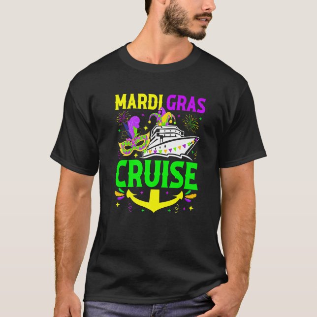 Mardi Gras Cruise Costume Cruising Mask Cruise Shi T-Shirt (Front)