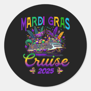 Mardi Gras Cruise Crew 2025 Family Matching Trip V Classic Round Sticker