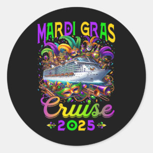Mardi Gras Cruise Crew 2025 Trip New Orleans Famil Classic Round Sticker