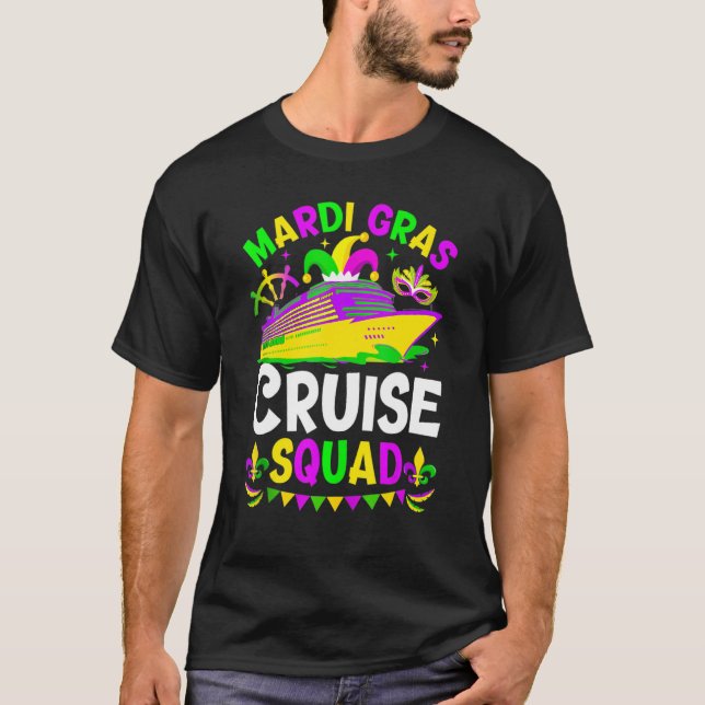 Mardi Gras Cruise Crew Cruising Mask Cruise Ship P T-Shirt (Front)