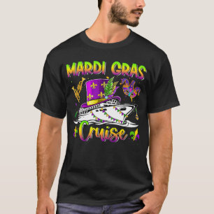 Mardi Gras Cruise Crew Cruising Mask Festival Par T-Shirt