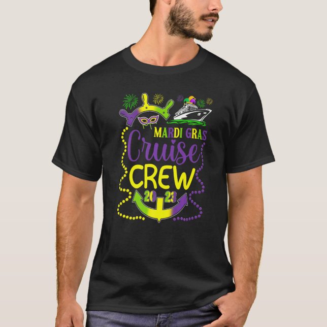 Mardi Gras Cruise Crew Family Matching  Cruising T-Shirt (Front)