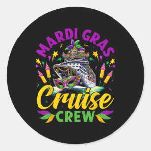 Mardi Gras Cruise Crew Trip New Orleans Family Mat Classic Round Sticker