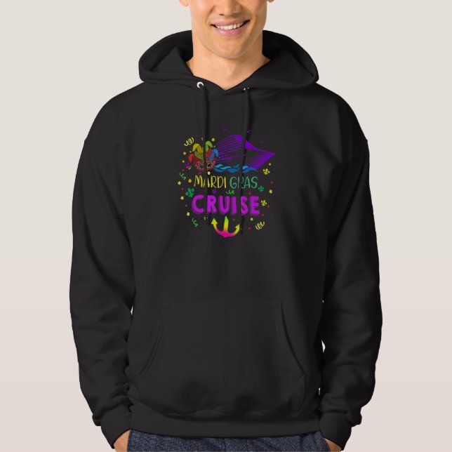 Mardi Gras Cruise Cruise Ship Cruising Mask Beads  Hoodie (Front)