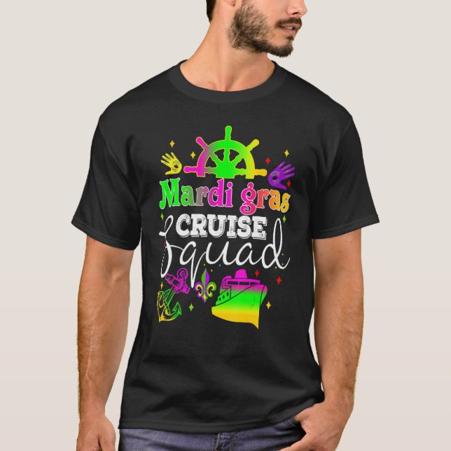 Mardi Gras Cruise Cruising Mask Cruise Ship Party  T-Shirt (Front)