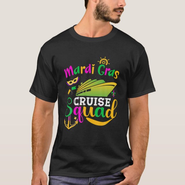 Mardi Gras Cruise Cruising Mask Cruise Ship Party T-Shirt (Front)