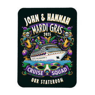 Mardi Gras Cruise Ship Stateroom Magnet