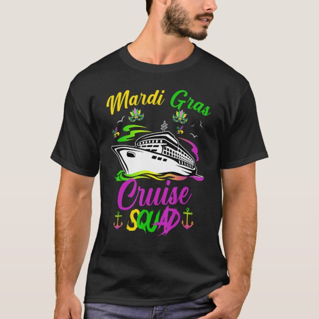 Mardi Gras Cruise Squad 2023 Matching Group T-Shirt (Front)