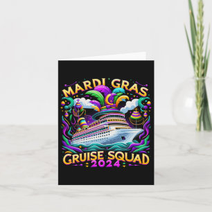 Mardi Gras Cruise Squad 2025 Funny Family Matching Card