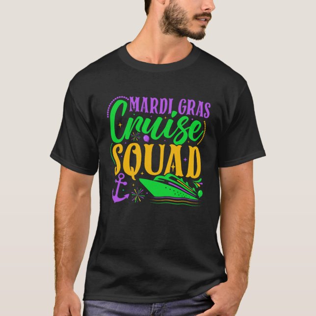 Mardi Gras Cruise Squad Carnival Family Vacation P T-Shirt (Front)
