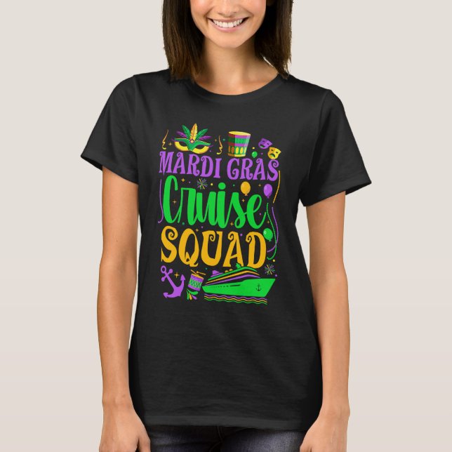 Mardi Gras Cruise Squad Carnival Family Vacation P T-Shirt (Front)