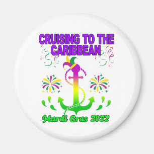 Mardi Gras Cruise Squad Crew Team 2022 Matching Magnet