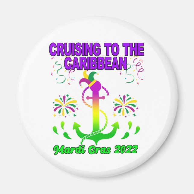 Mardi Gras Cruise Squad Crew Team 2022 Matching   Magnet (Front)