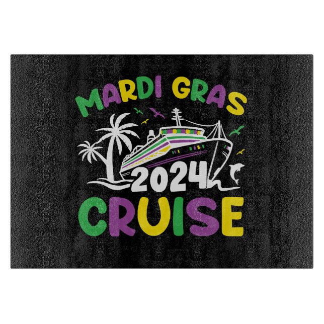 Mardi Gras Cruise Squad Cutting Board (Front)