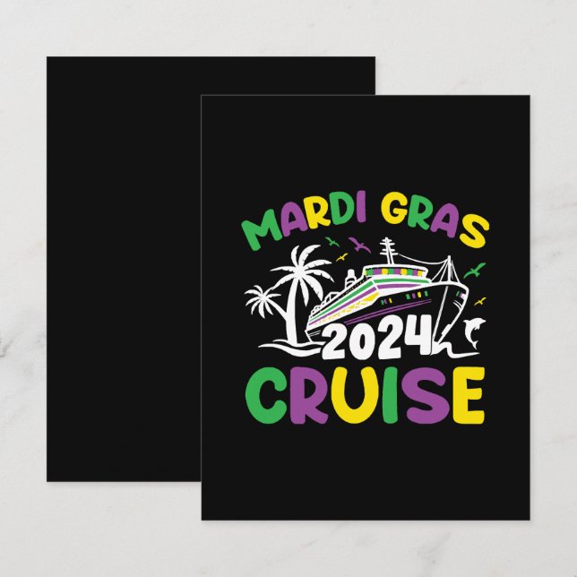 Mardi Gras Cruise Squad Enclosure Card (Front/Back)