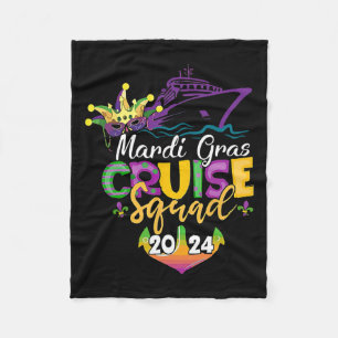 Mardi Gras Cruise Squad Fleece Blanket