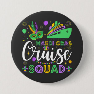 Mardi Gras Cruise Squad Matching Round 7.5 Cm Round Badge