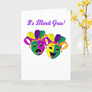 Mardi Gras Custom Message Jesters Card
