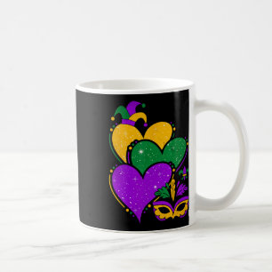 Mardi Gras Cute Hearts Women Girls Kids Vintage Coffee Mug