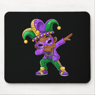 Mardi Gras Dabbing Black Boys Jersey Hat New Orlea Mouse Mat