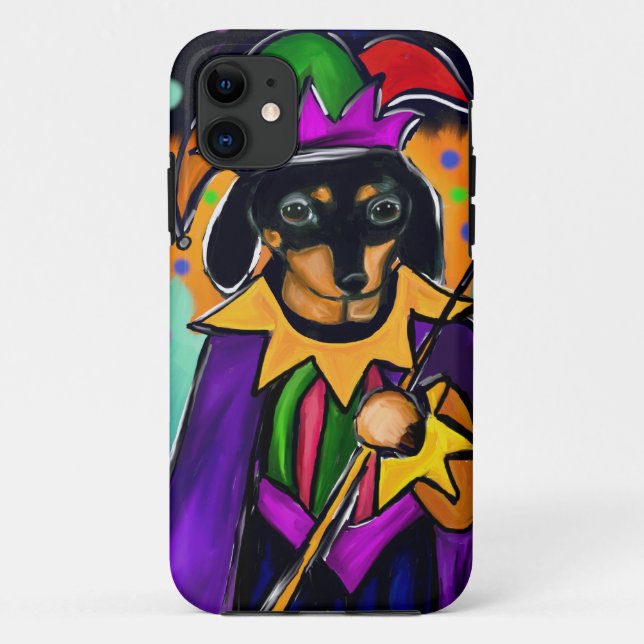 MARDI GRAS DACHSHUND Case-Mate iPhone CASE (Back)