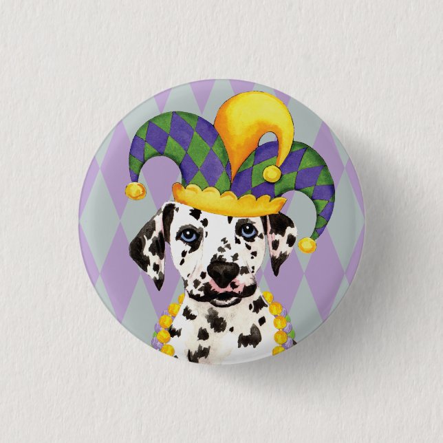 Mardi Gras Dalmatian 3 Cm Round Badge (Front)