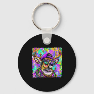 Mardi Gras Deer Buck Hunting New Orleans Camo Men Key Ring