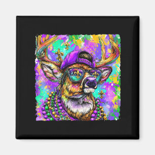 Mardi Gras Deer Buck Hunting New Orleans Camo Men  Magnet