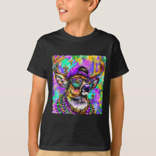 Mardi Gras Deer Buck Hunting New Orleans Camo Men T-Shirt
