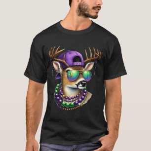 Mardi Gras Deer Hunting Mardi Beads Mask Party Boy T-Shirt