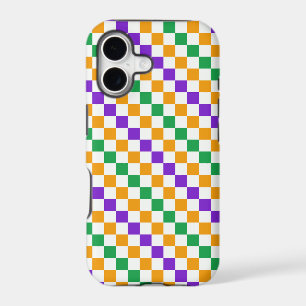Mardi gras diagonal chequerboard pattern