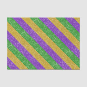 Mardi Gras Diagonal Colours Glitter Stripe Bling Tissue Paper