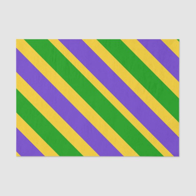 Mardi Gras Diagonal Stripes Colours Tissue Paper (Front)