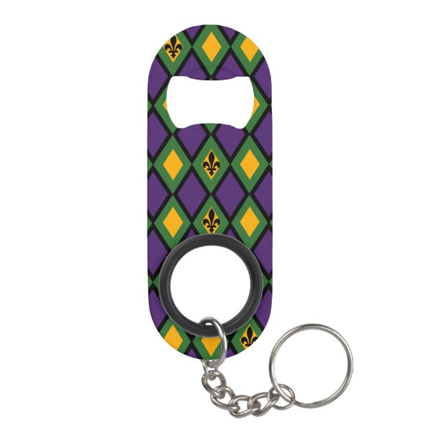 Mardi Gras Diamond Pattern With Fleur De Lis (Back)