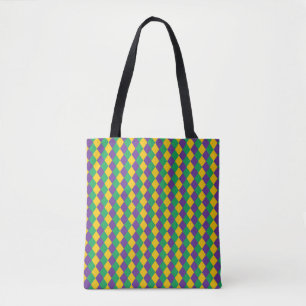 Mardi Gras Diamond Seamless Pattern. Violet, Yello Tote Bag