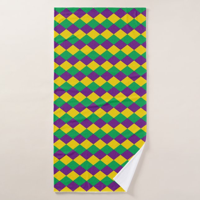 Mardi Gras Diamonds: Vibrant Festive Pattern Bath Towel (Bath Towel)