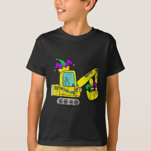 Mardi Gras Digger Crane With Jester Hat For Kids A T-Shirt