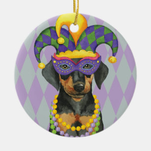Mardi Gras Dobe Ceramic Tree Decoration