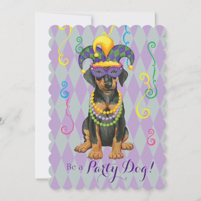 Mardi Gras Dobe Invitation (Front)
