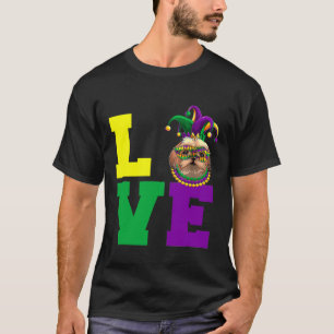 Mardi Gras Dog Apparel Shih Tzu Love Mum Dad T-Shirt