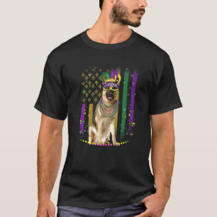 Mardi Gras Dog Carnival German Shepherd Dog Jester T-Shirt
