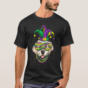 Mardi Gras Dog Carnival Golden Retriever Jester Do T-Shirt