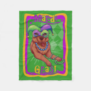 Mardi Gras Dog Fleece Blanket