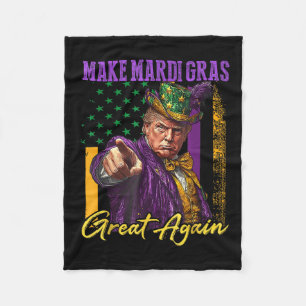 Mardi Gras Donald Trump Funny Mardi Gras American Fleece Blanket