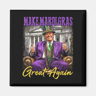 Mardi Gras Donald Trump Great Again American Flag Magnet