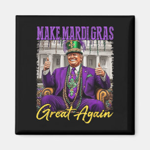 Mardi Gras Donald Trump Great Again American Flag Magnet