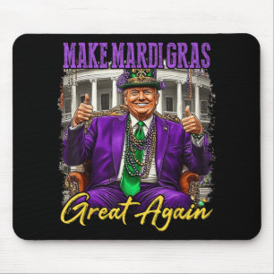 Mardi Gras Donald Trump Great Again American Flag Mouse Mat