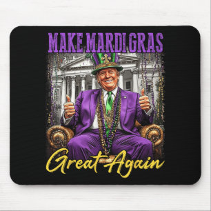 Mardi Gras Donald Trump Great Again American Flag Mouse Mat