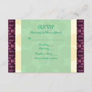 Mardi Gras Dots Purple, Yellow, Green RSVP Card